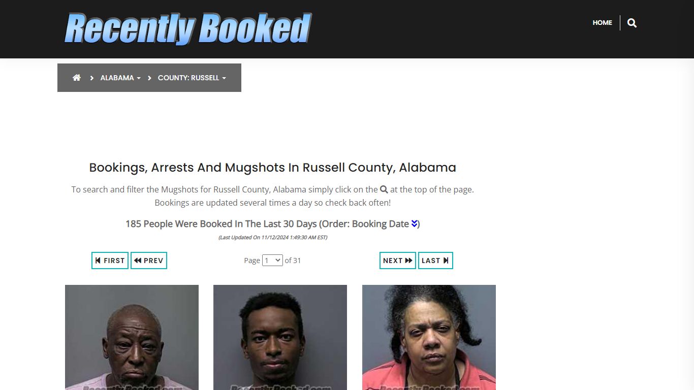 Bookings, Arrests and Mugshots in Russell County, Alabama - Recently Booked