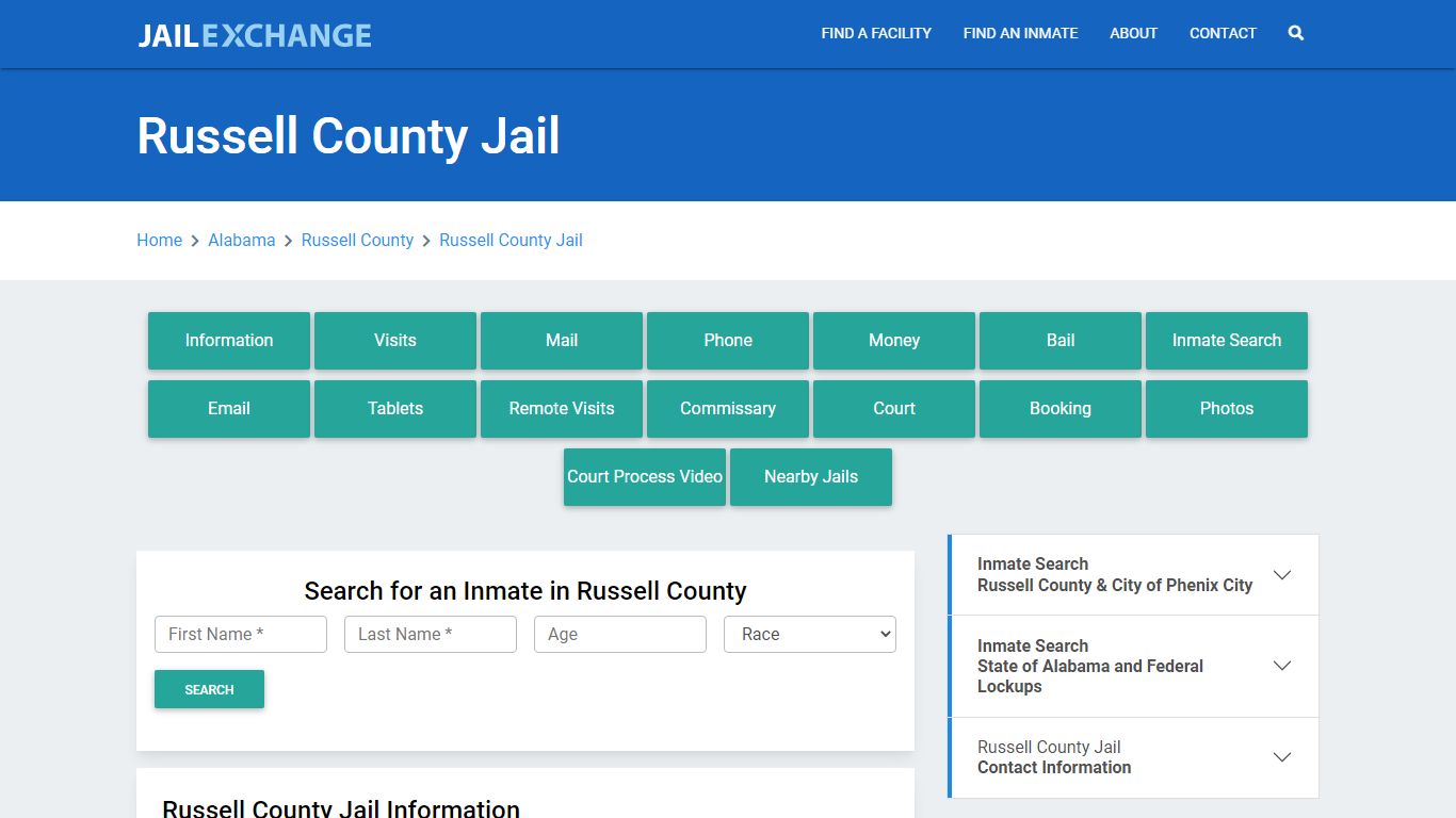 Russell County Jail Roster Lookup, AL, Inmate Search