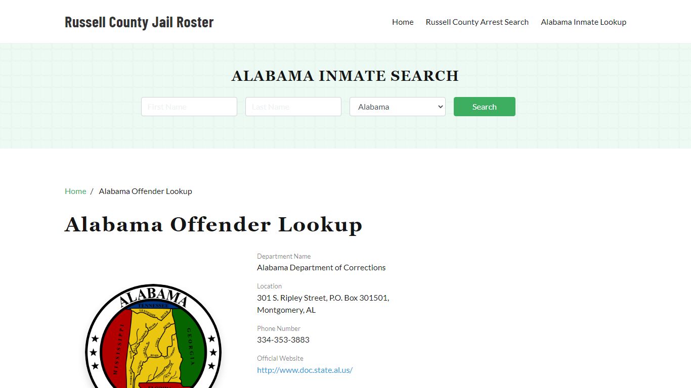 Alabama Inmate Search, Jail Rosters - Russell County Jail